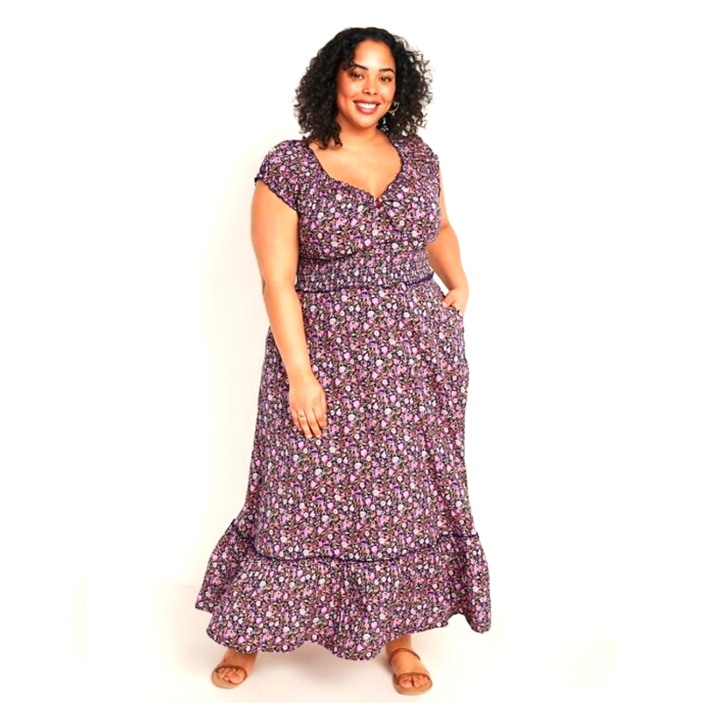 Old Navy Floral Smocked Tiered Maxi Dress